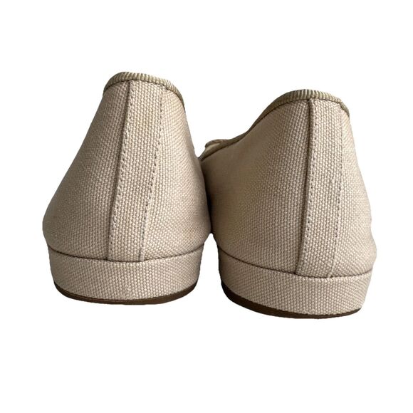 Authentic Prada Size 9 Canvas Colorblock Nude Black Ballet flats With Bow - Picture 7 of 10